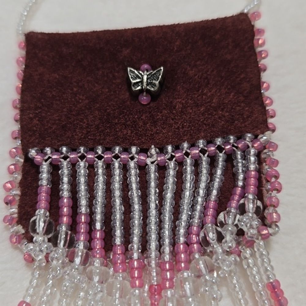 Native American Leather Medicne Pouch Necklace